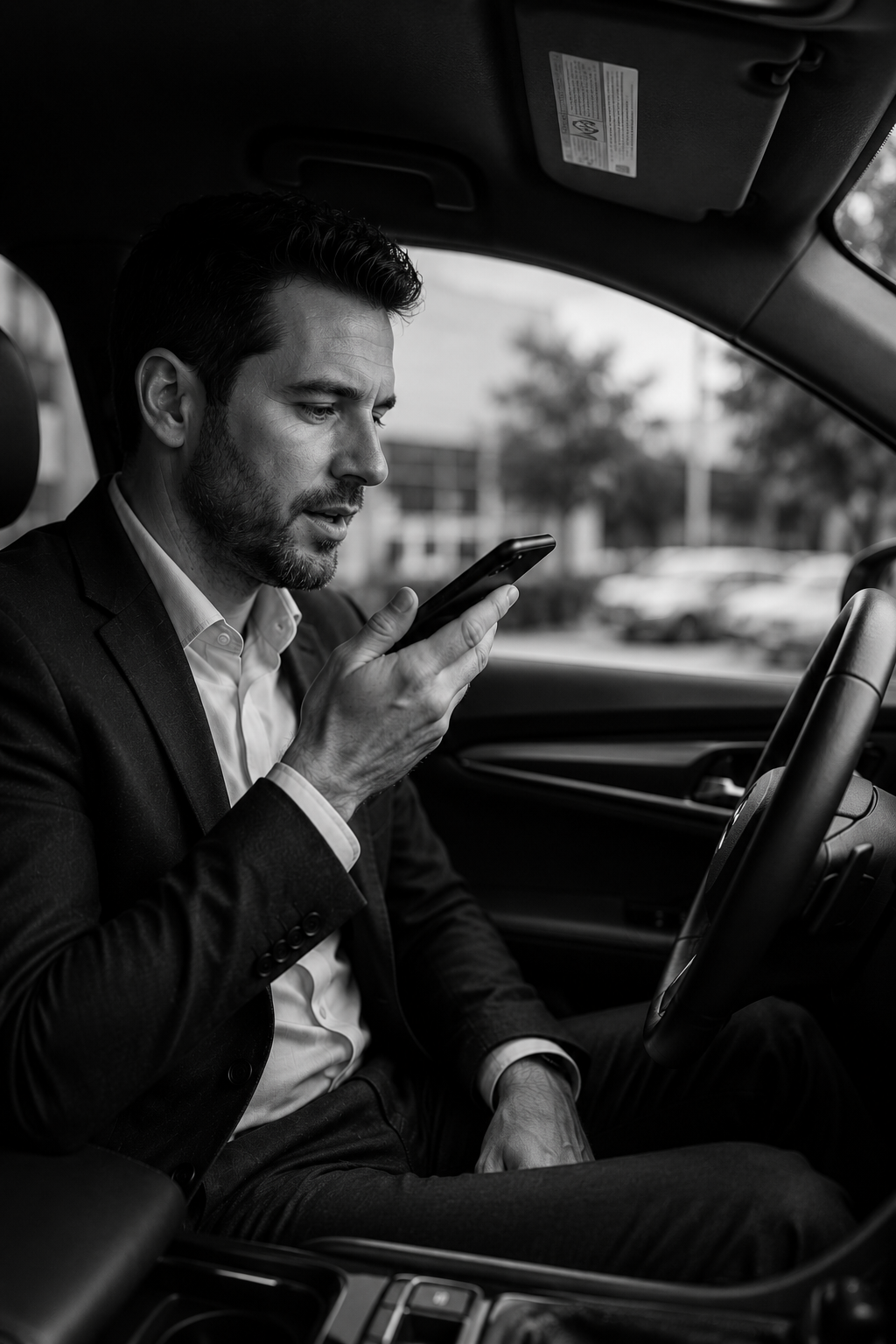 Scannect — medical sales rep using the app in the car